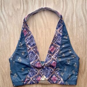 Urban Outfitters Out From Under Halter Bralette | Boho Ikat Print Deep V XS/S